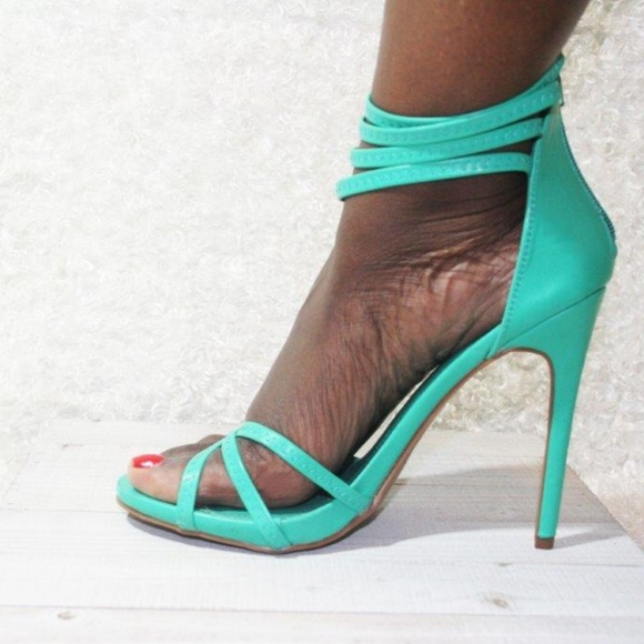 Turquoise Strappy Heal - Picture 2 of 3